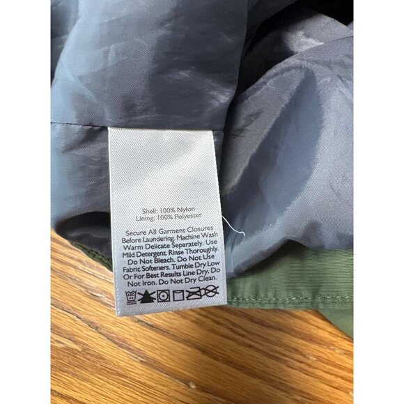 Eddie Bauer Nylon Mountain Parka Olive Green Embroidered Logo 90s Size XL - Picture 12 of 15